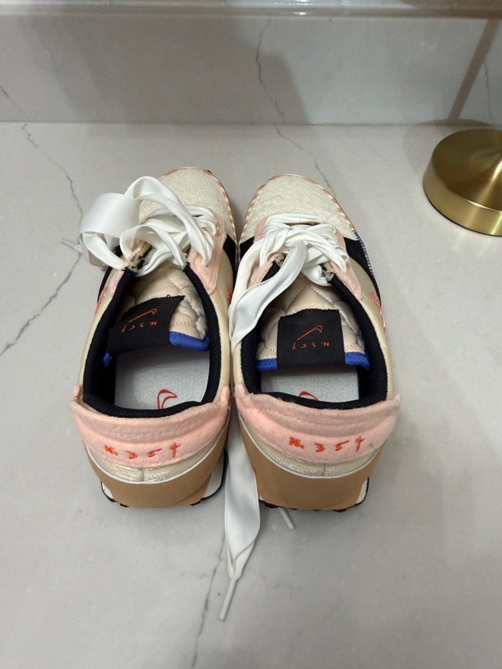Nike Cream & Peach Women's Athletic Lace-Up Sneakers - Picture 4 of 7